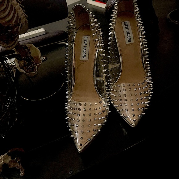 Clear Steve Madden Spiked Stiletto Pumps - Picture 8 of 8